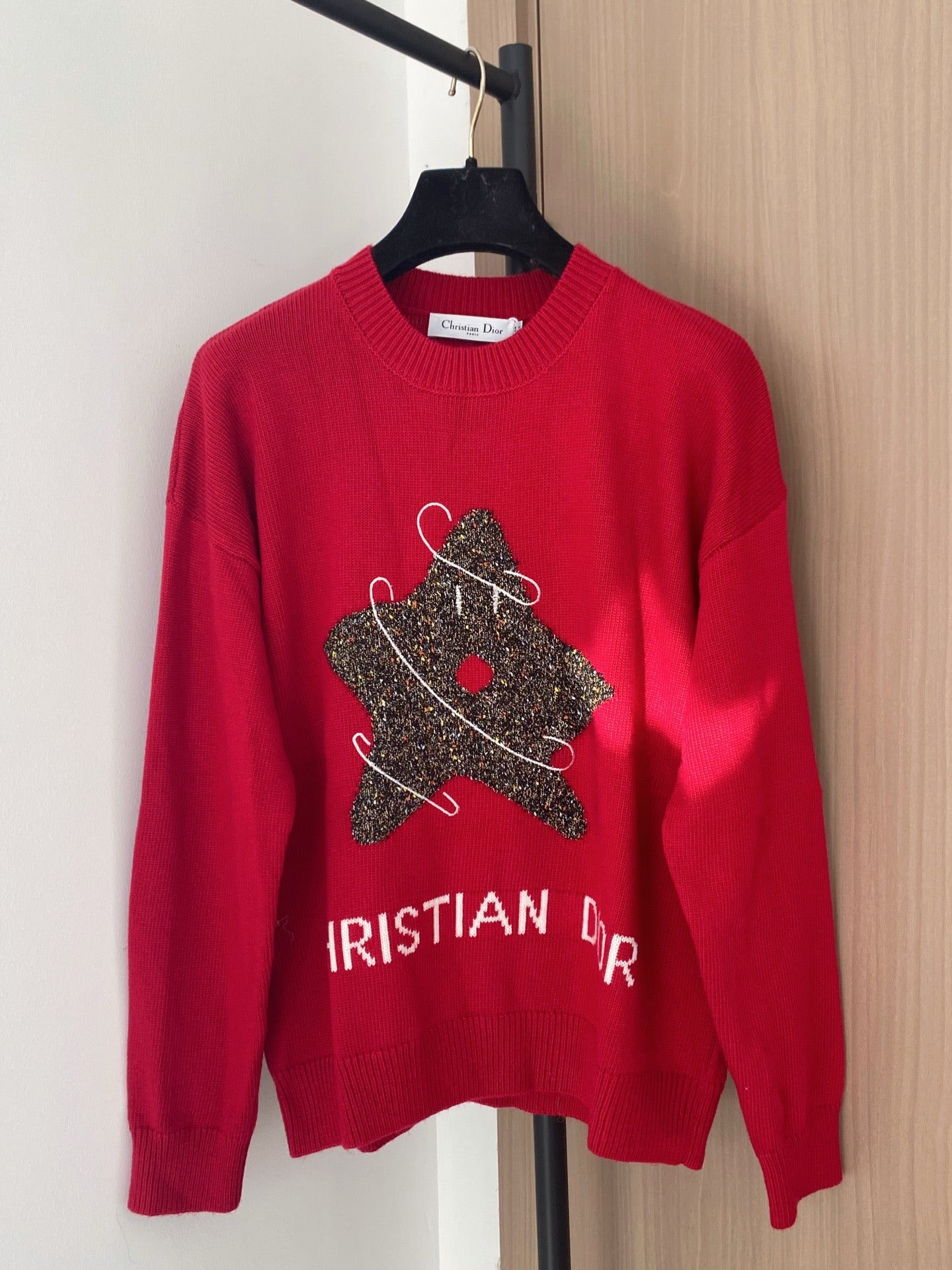 Dior 2025 Long-Sleeve Shirt Red mix Brown Wool