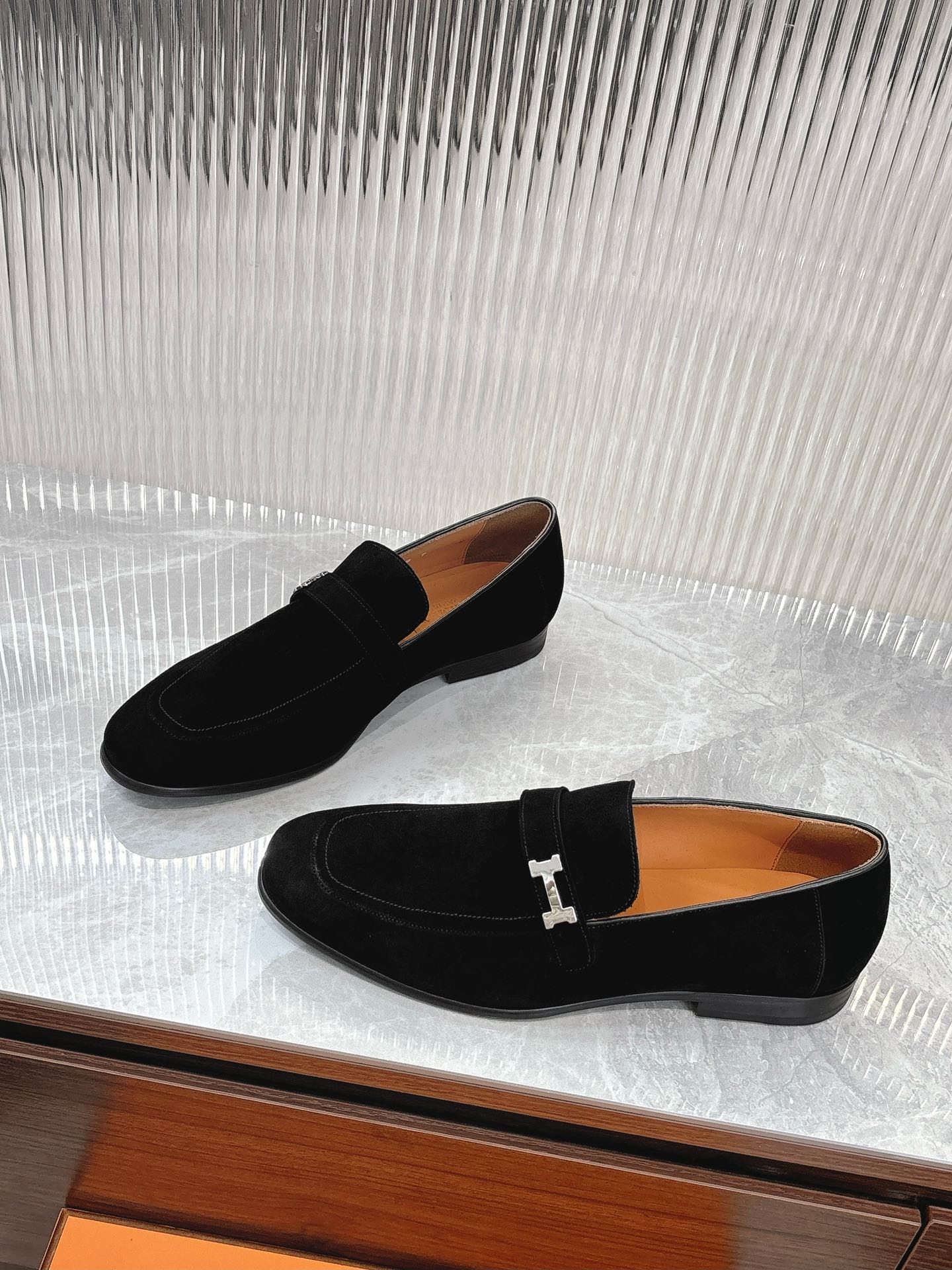 HM Men's Loafer Black Suede 524034