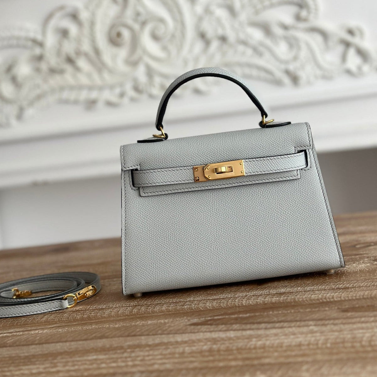 High-end Hermes 2026 Mini Kelly II 19cm Bag Epsom Leather 3