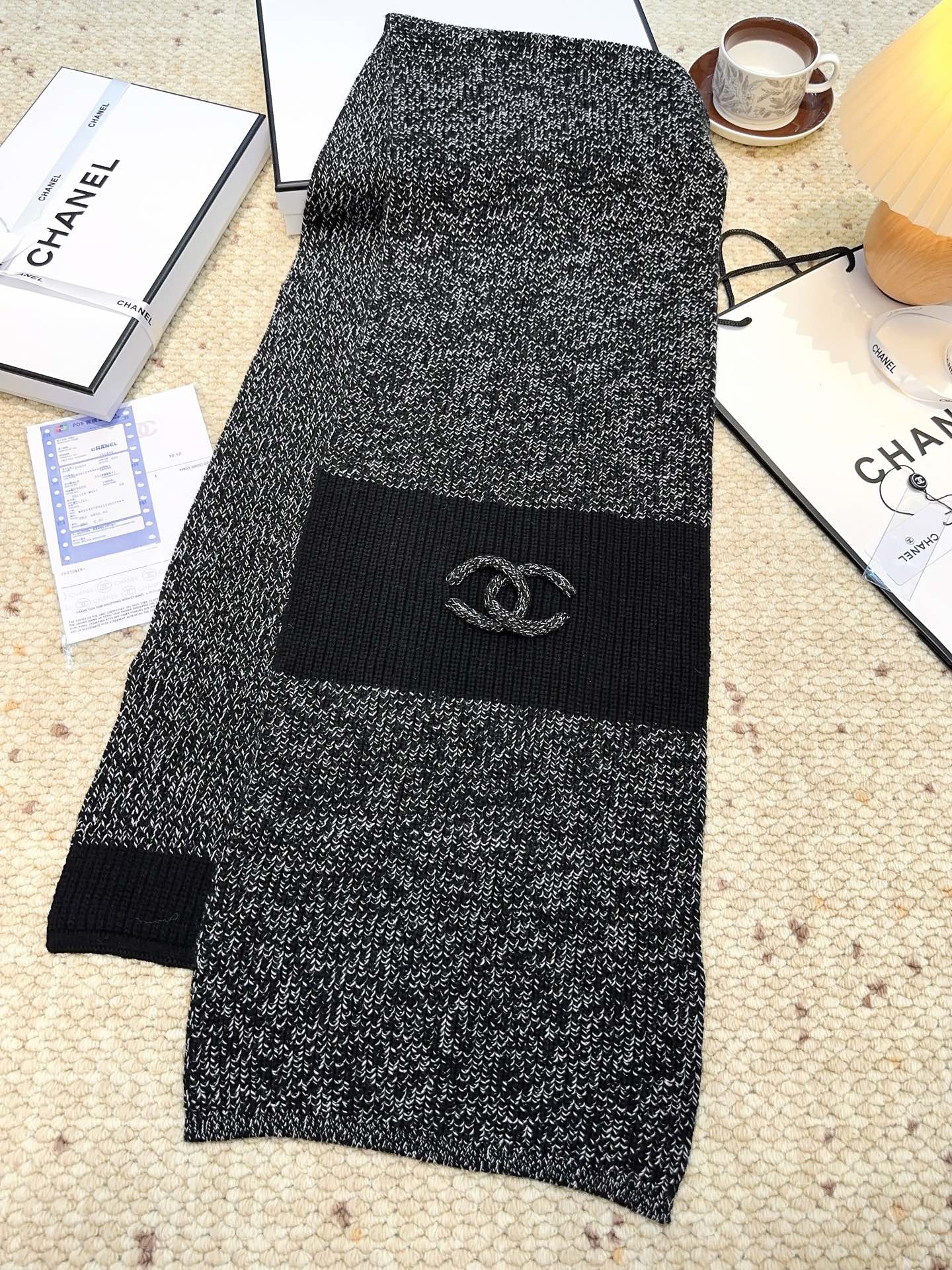 CC 25 Classic Scarf 175cm Black Wool 971060