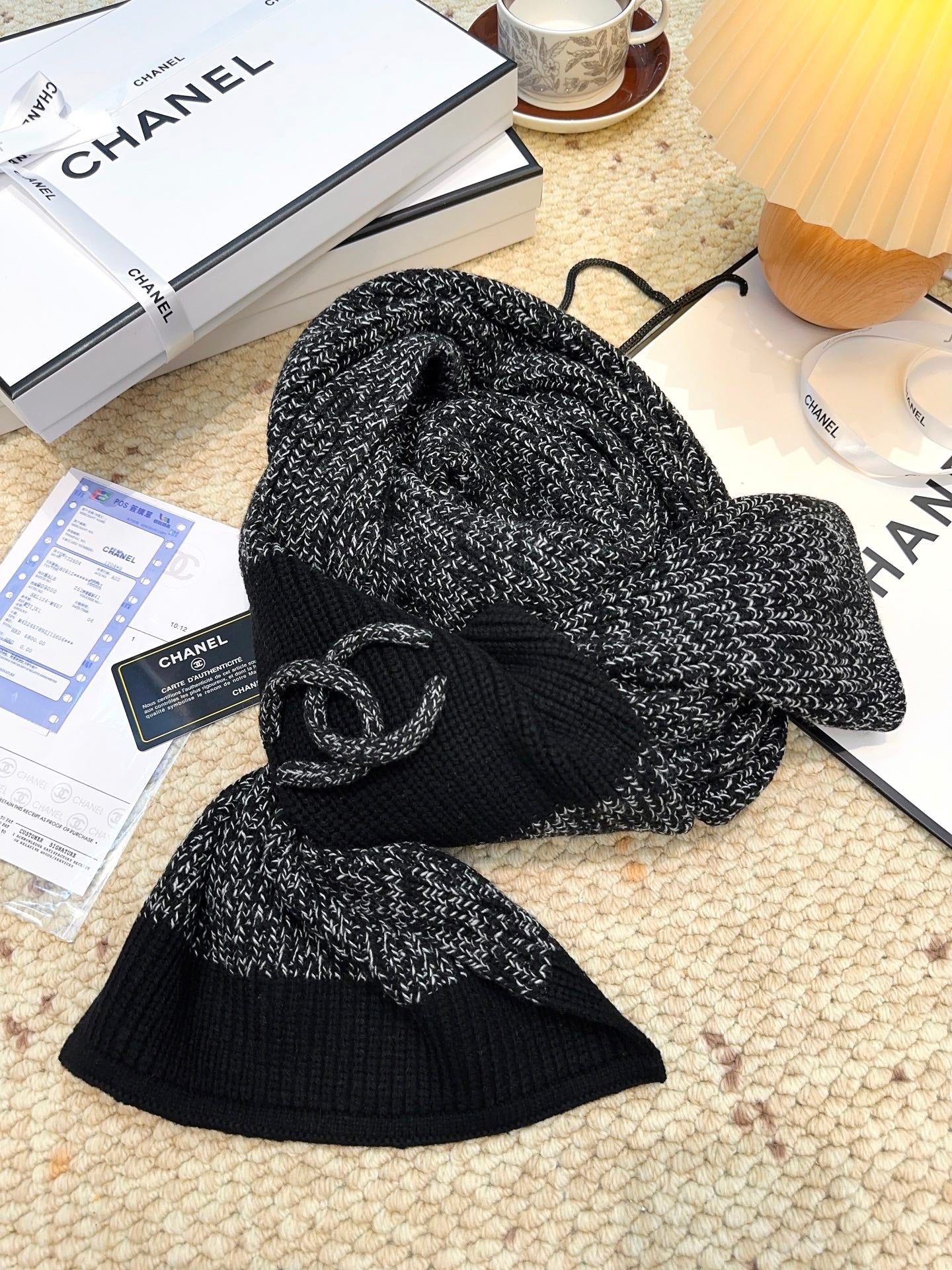 CC 25 Classic Scarf 175cm Black Wool 971060