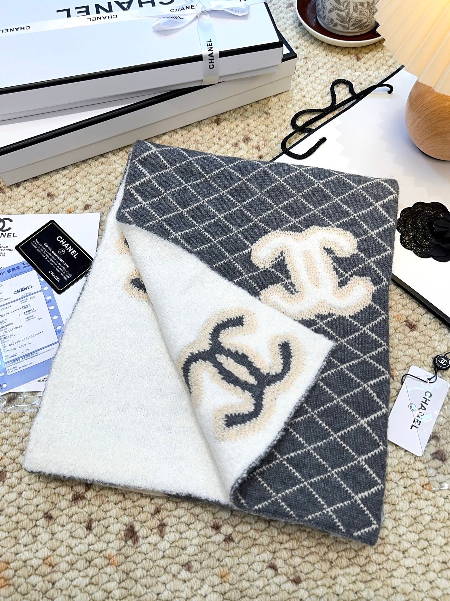 CC 25 Scarf 190cm Dark Blue Wool 968581