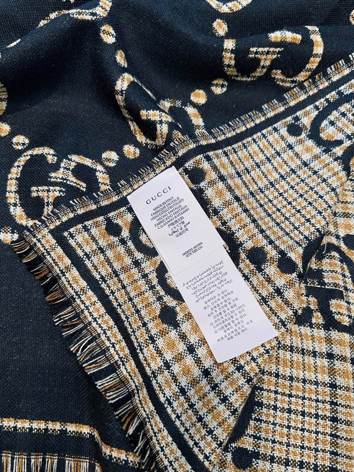 GG Classic 180CM Black Beige Wool 287938