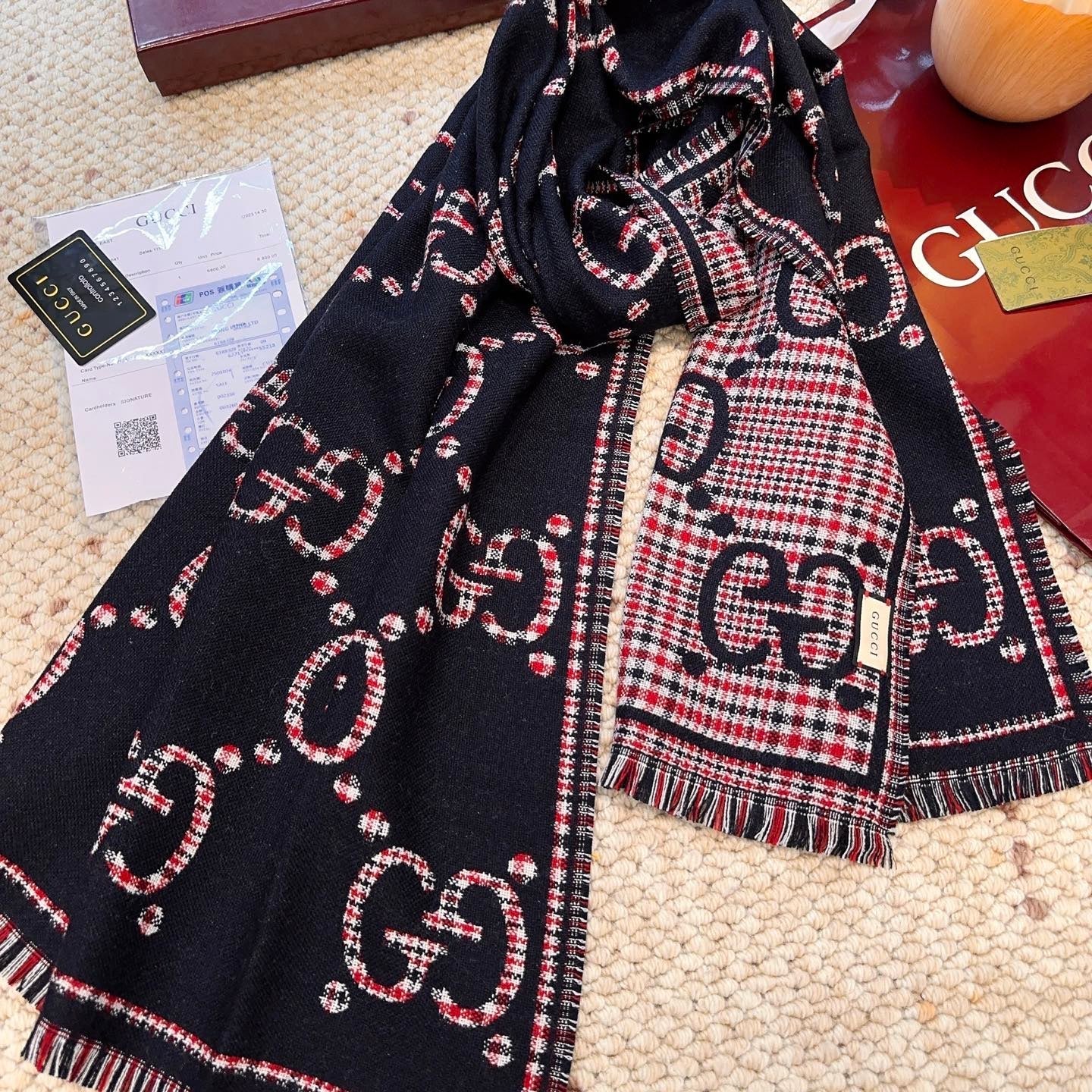GG classic 180CM Navy Blue Red Wool 287940