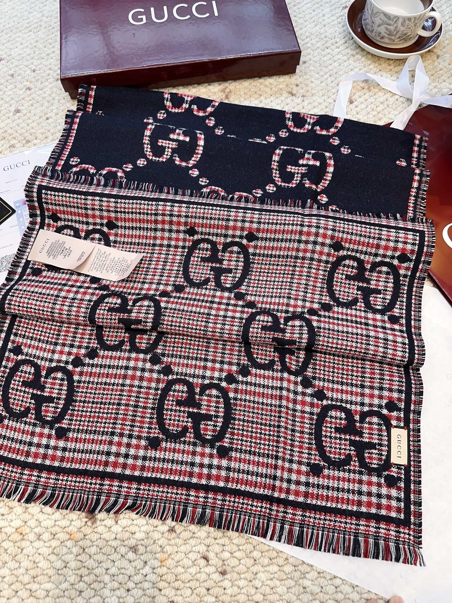 GG classic 180CM Navy Blue Red Wool 287940