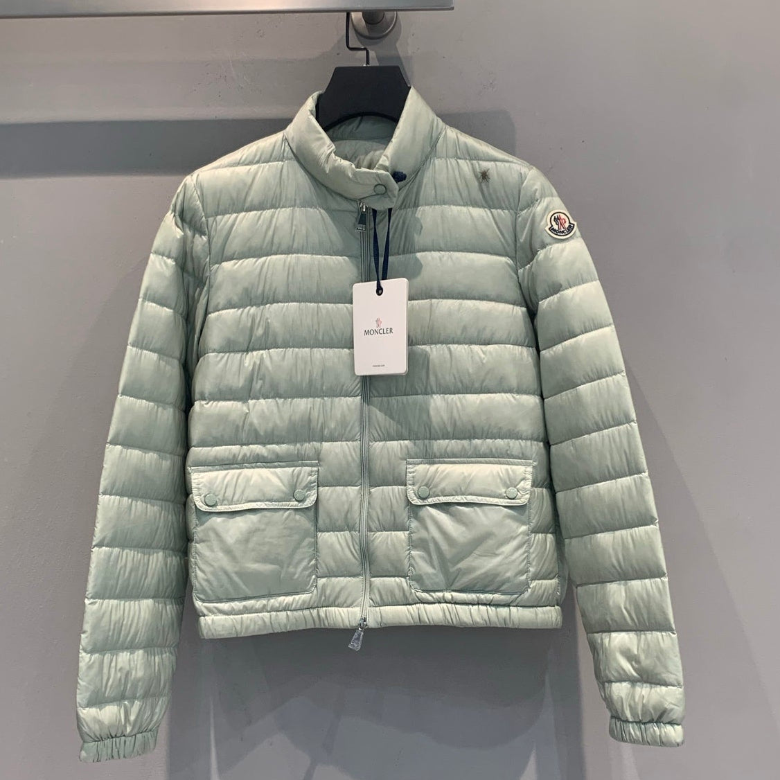 Moncler 2026 Lans Packable Short Down Light Green Jacket