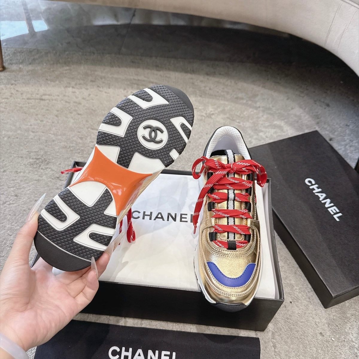 Chanel 2026 Metallic CC Sneakers Leather 188047