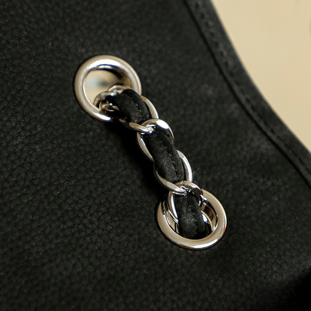 Chanel 25 Classic Single Flap Bag 35cm Black Leather 323477