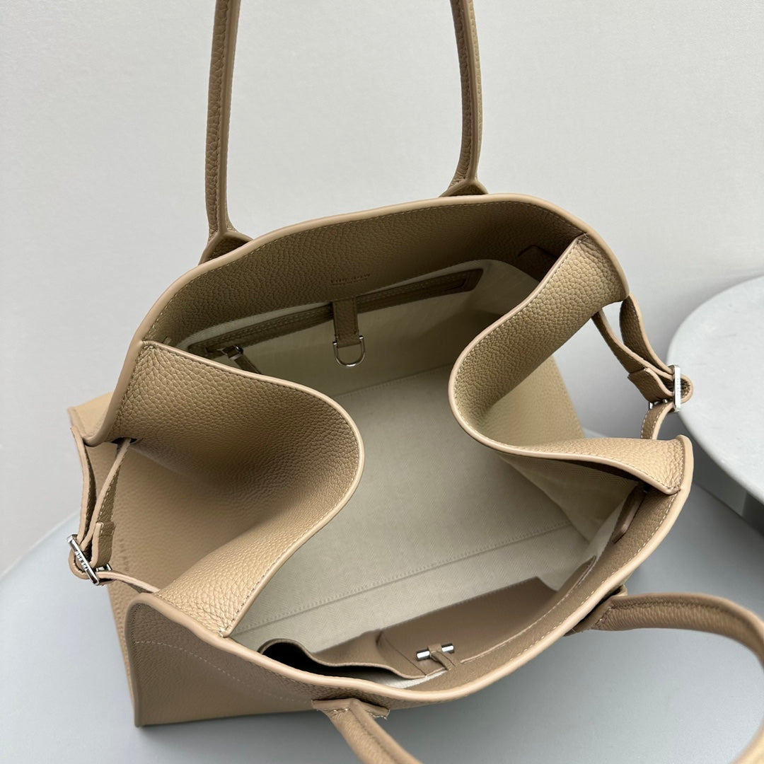 The Row Margaux 15 38cm Tote Bag In Grained Calfskin