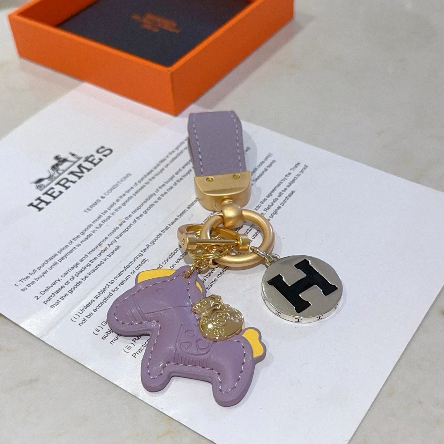 HM Rodeo Pegase Bag Charm Purple Lambskin