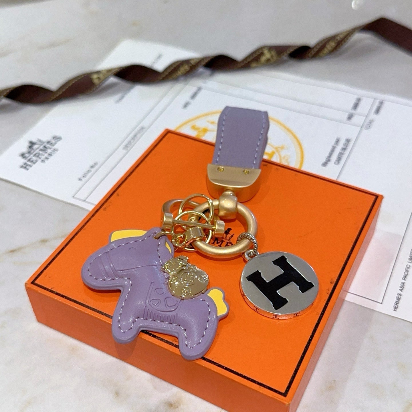 HM Rodeo Pegase Bag Charm Purple Lambskin