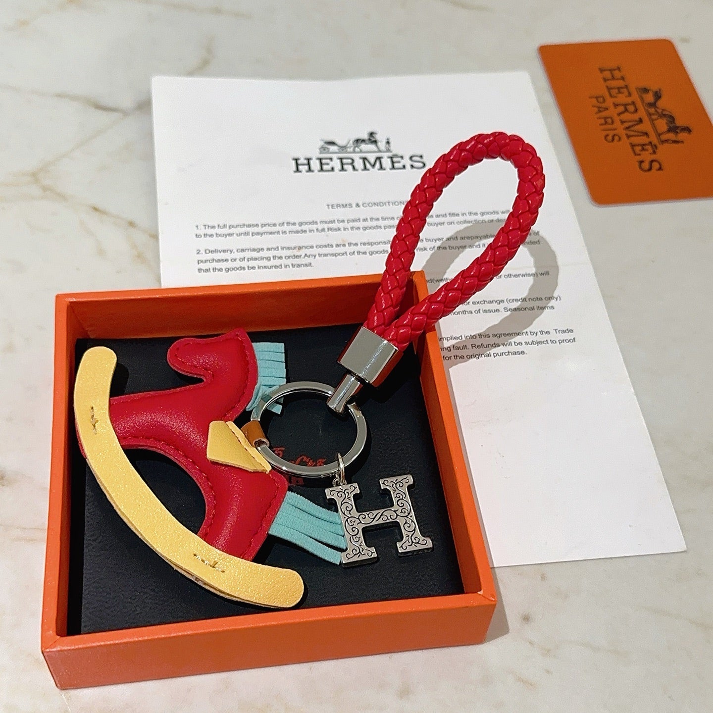 HM Rodeo Robeo Coeur PM Charm Red Yellow mix Blue Lambskin