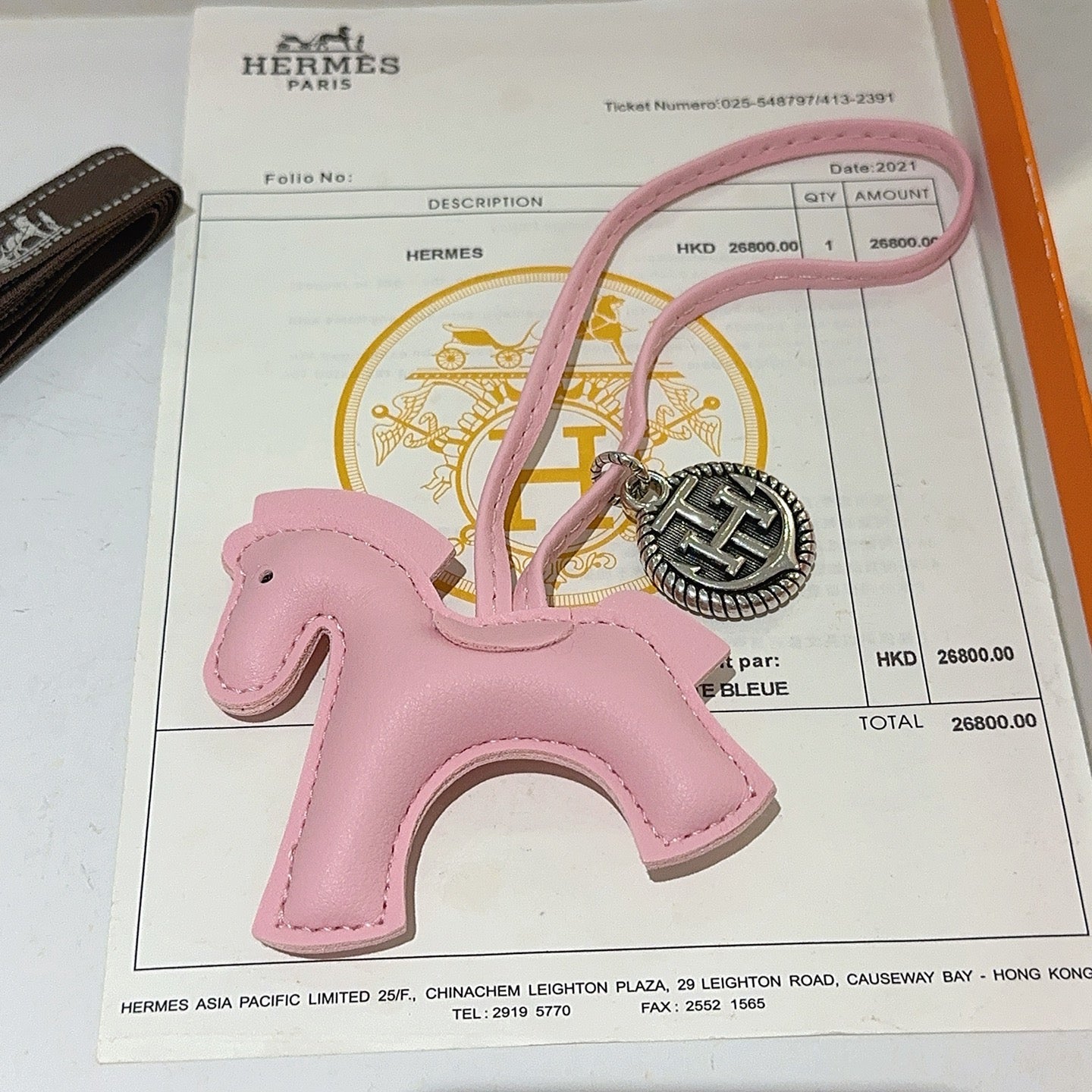 HM Rodeo Horse Bag Charm In Pink Leather