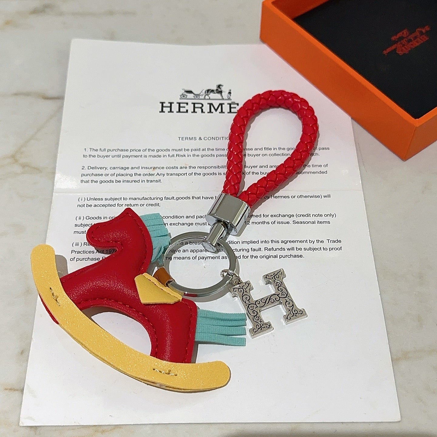 HM Rodeo Robeo Coeur PM Charm Red Yellow mix Blue Lambskin