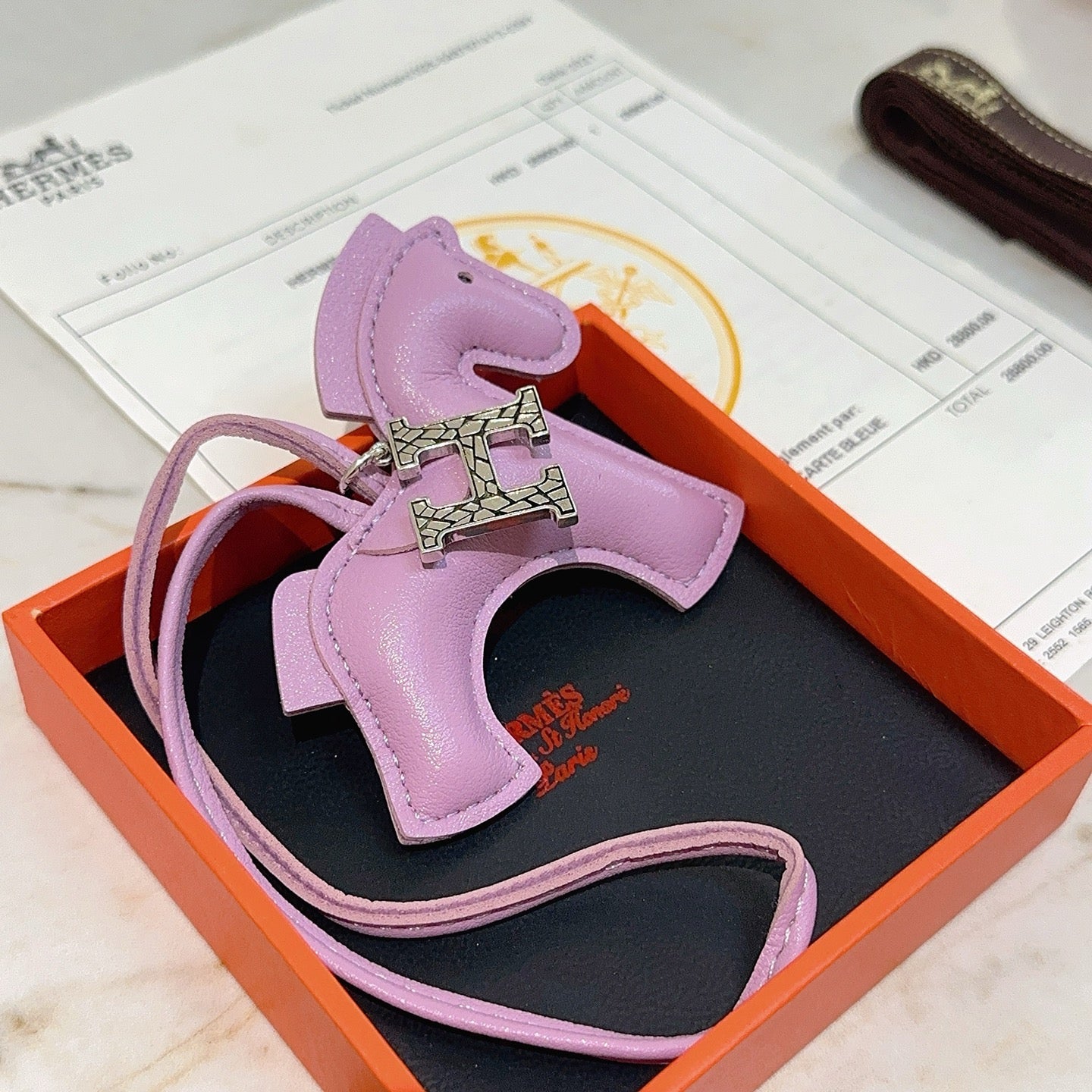 HM Rodeo Horse Bag Charm In Purple Leather