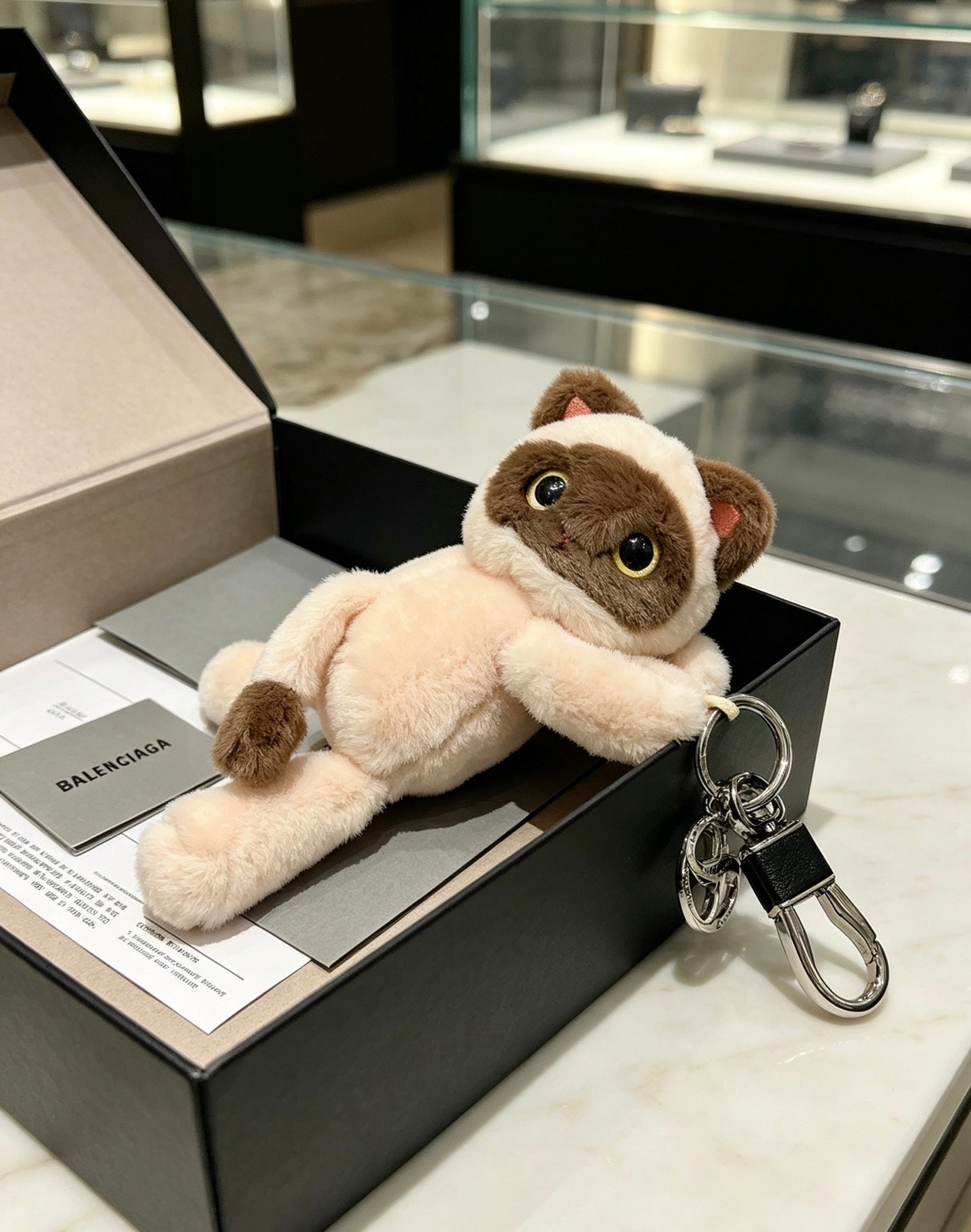 Balenciaga Plush Cat Charm