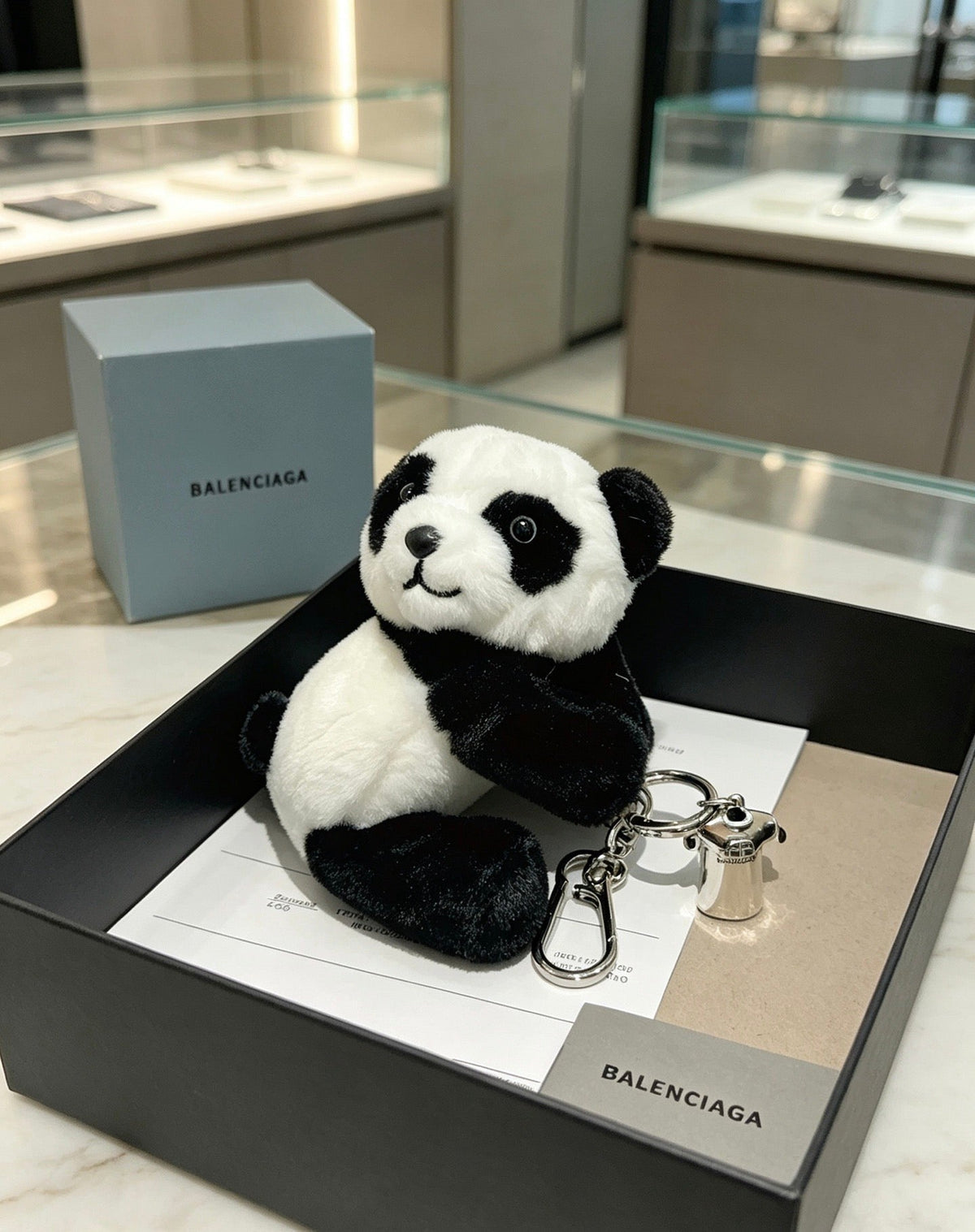 Balenciaga Black White Plush Panda Charm