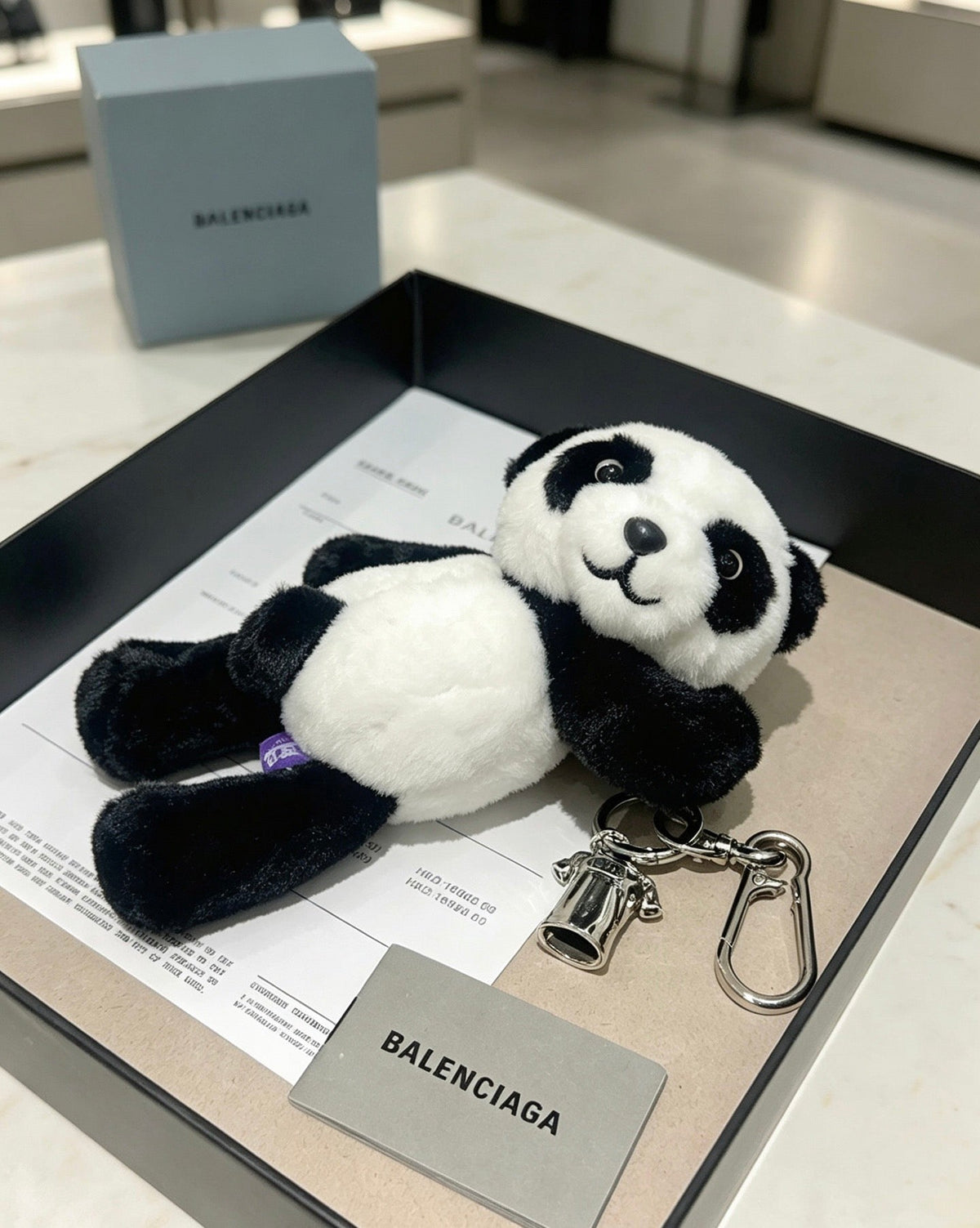 Balenciaga Black White Plush Panda Charm