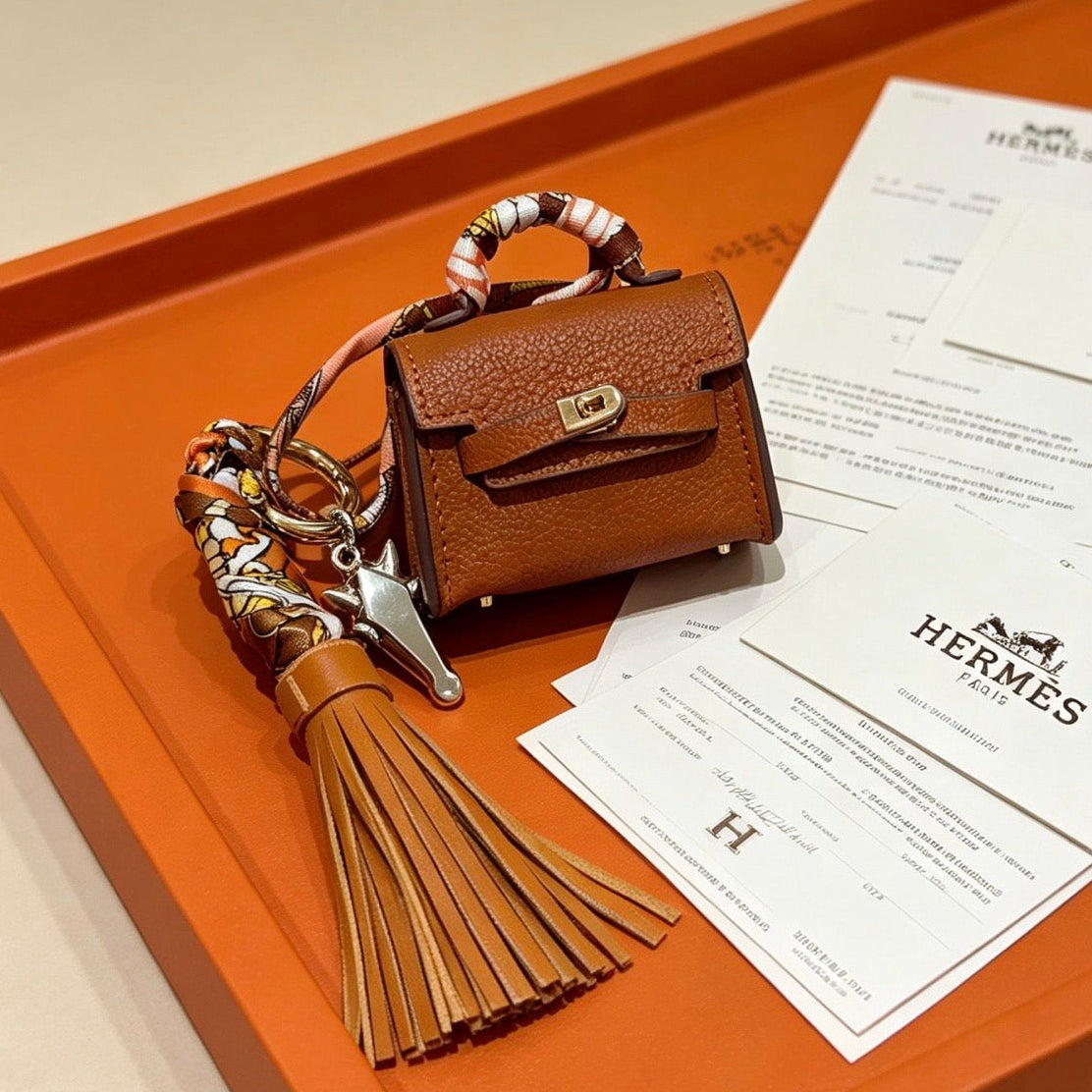 Hermes Brown Kelly Bag Charm