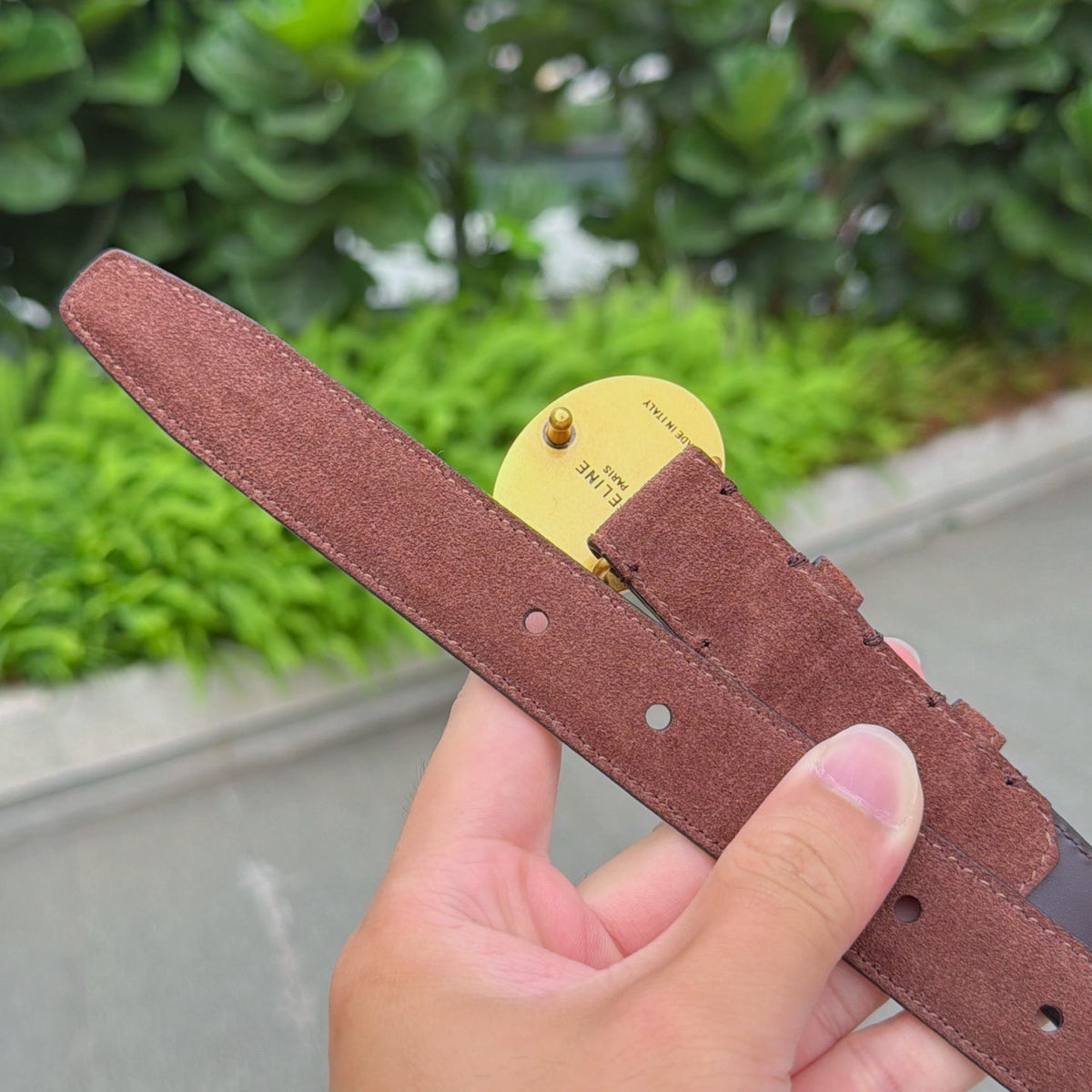Celine 4.5cm Belt Buckle 2.5cm Width Suede Leather