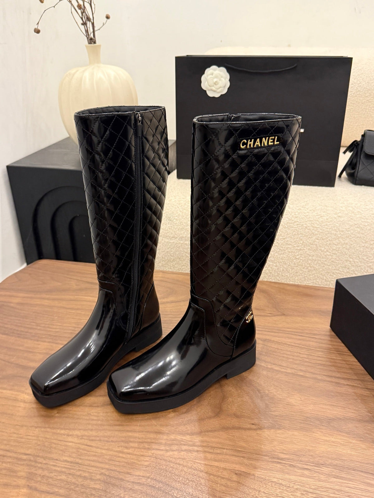 Chanel 2026 Quilted Boots Black Leather 173403