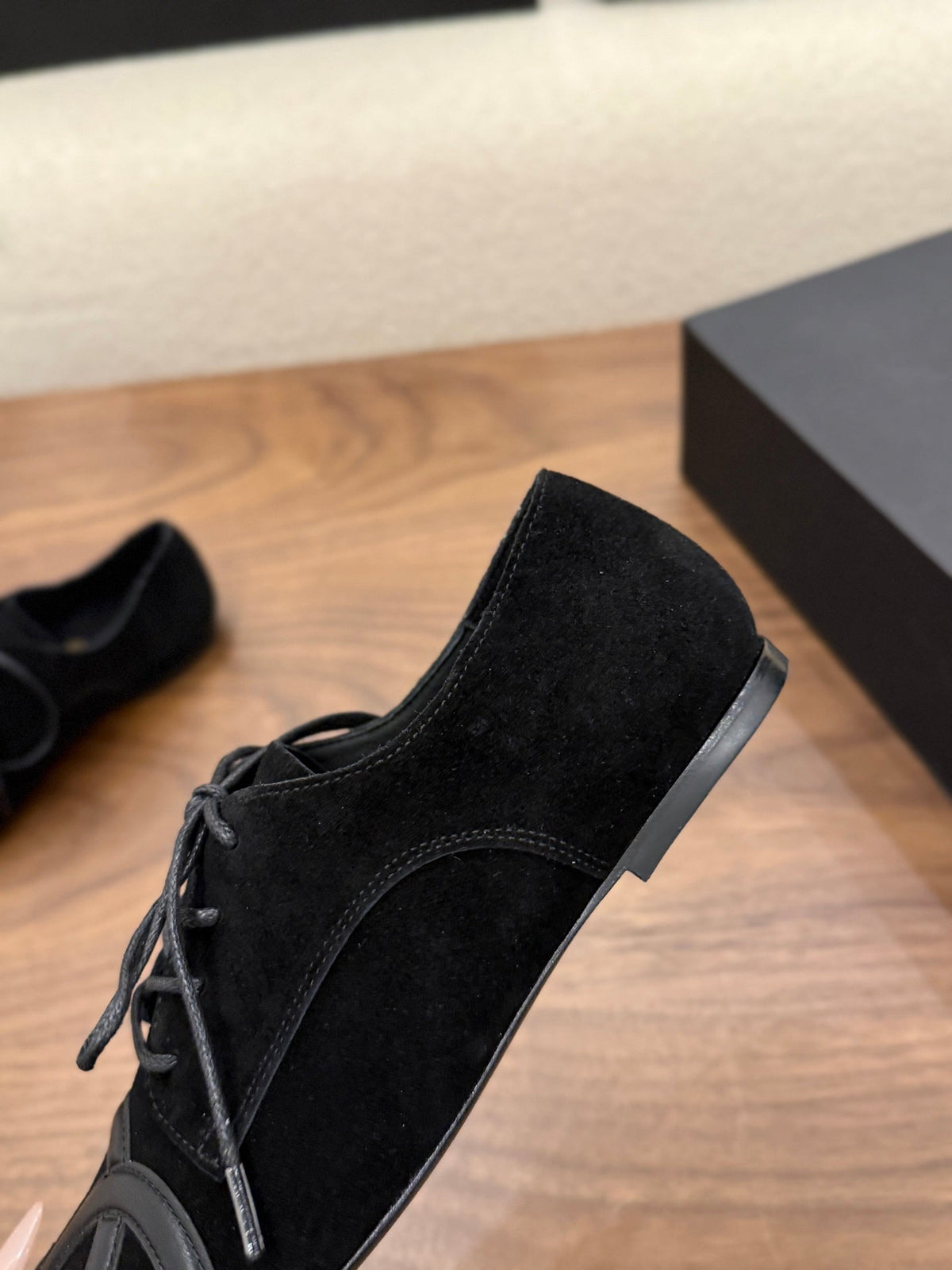 Chanel 2026 Cambon Lace Up Loafers Suede Leather 173172