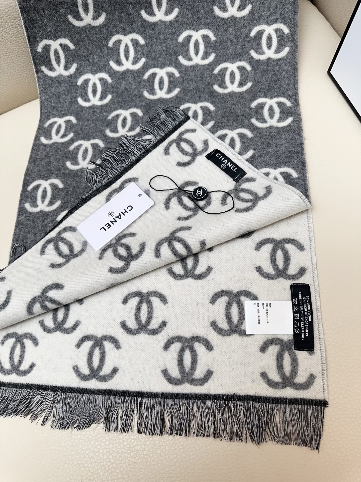 CC 25 Classic Scarf 180cm Gray Wool 293306
