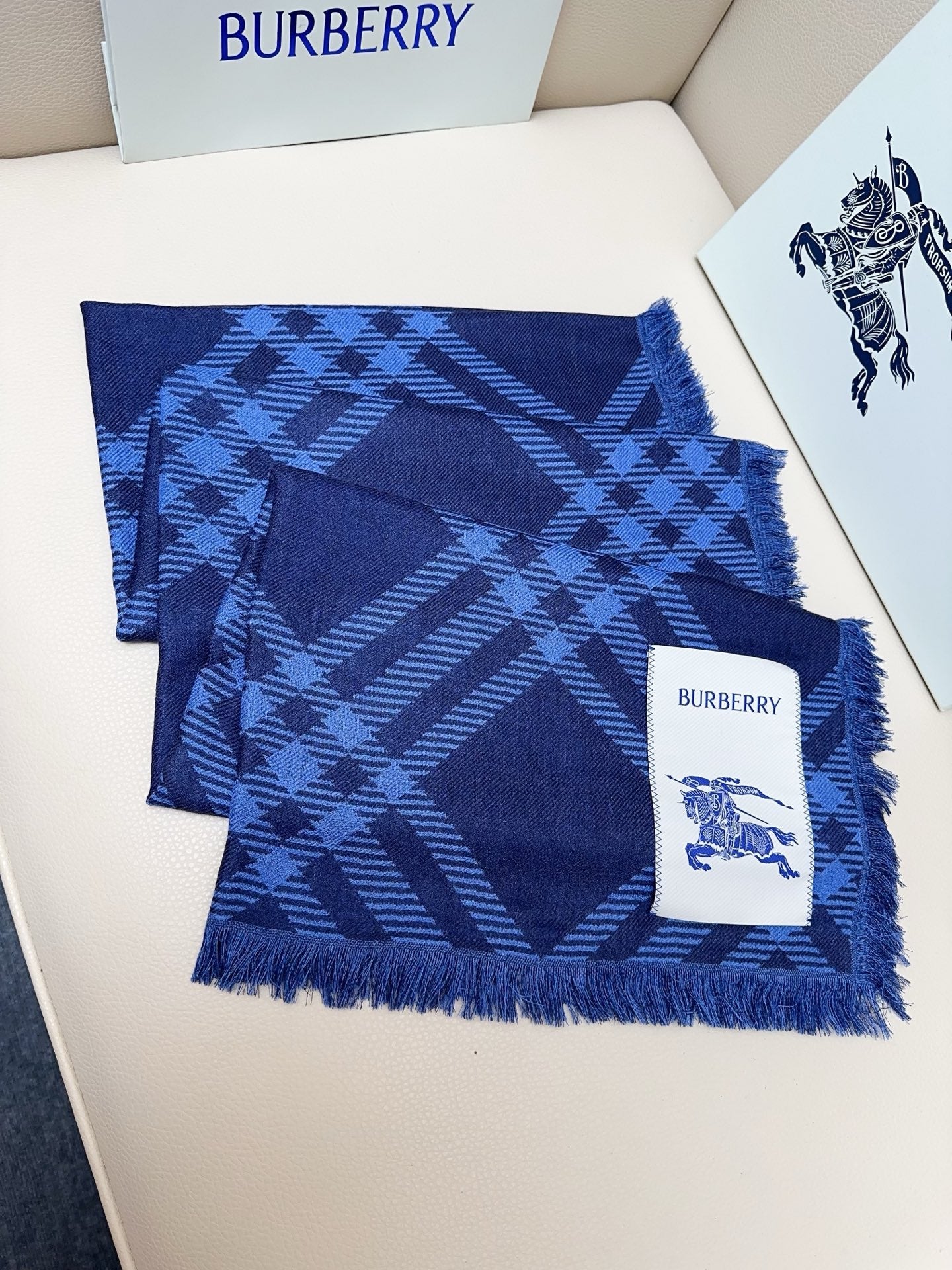 BBR Double-Sided Scarf 190CM Dark Blue Cashmere 293314