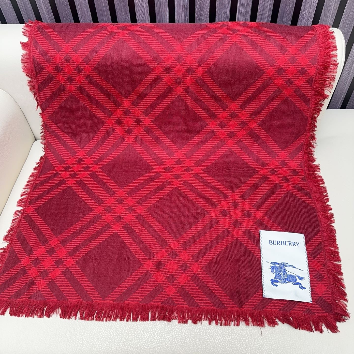 BBR Double-Sided Scarf 190CM Red Cashmere 293316