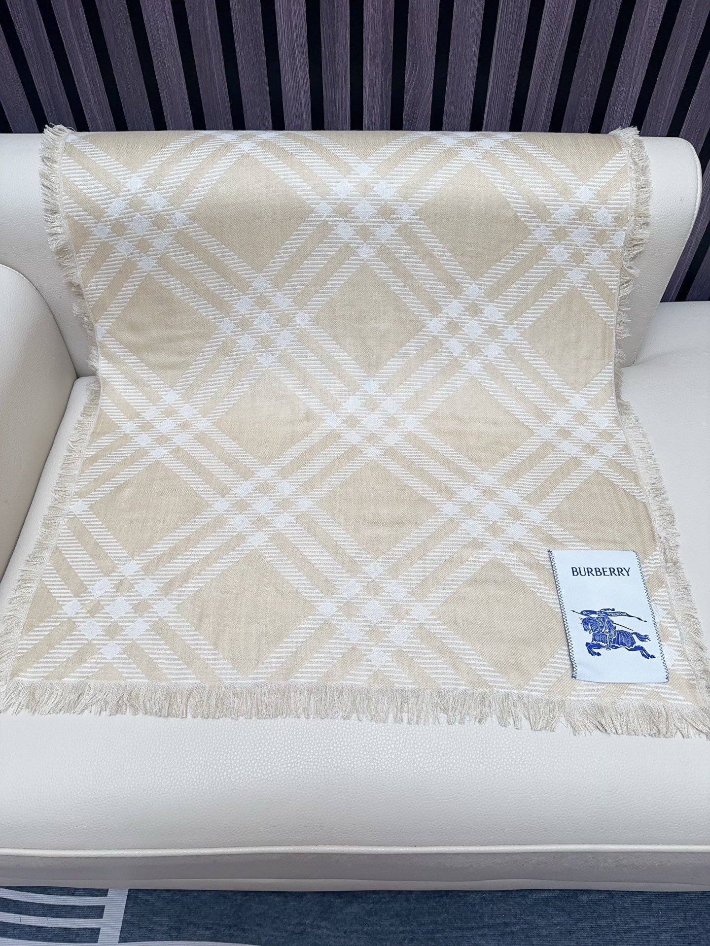 BBR Double-Sided Scarf 190CM Light Beige Cashmere 293317