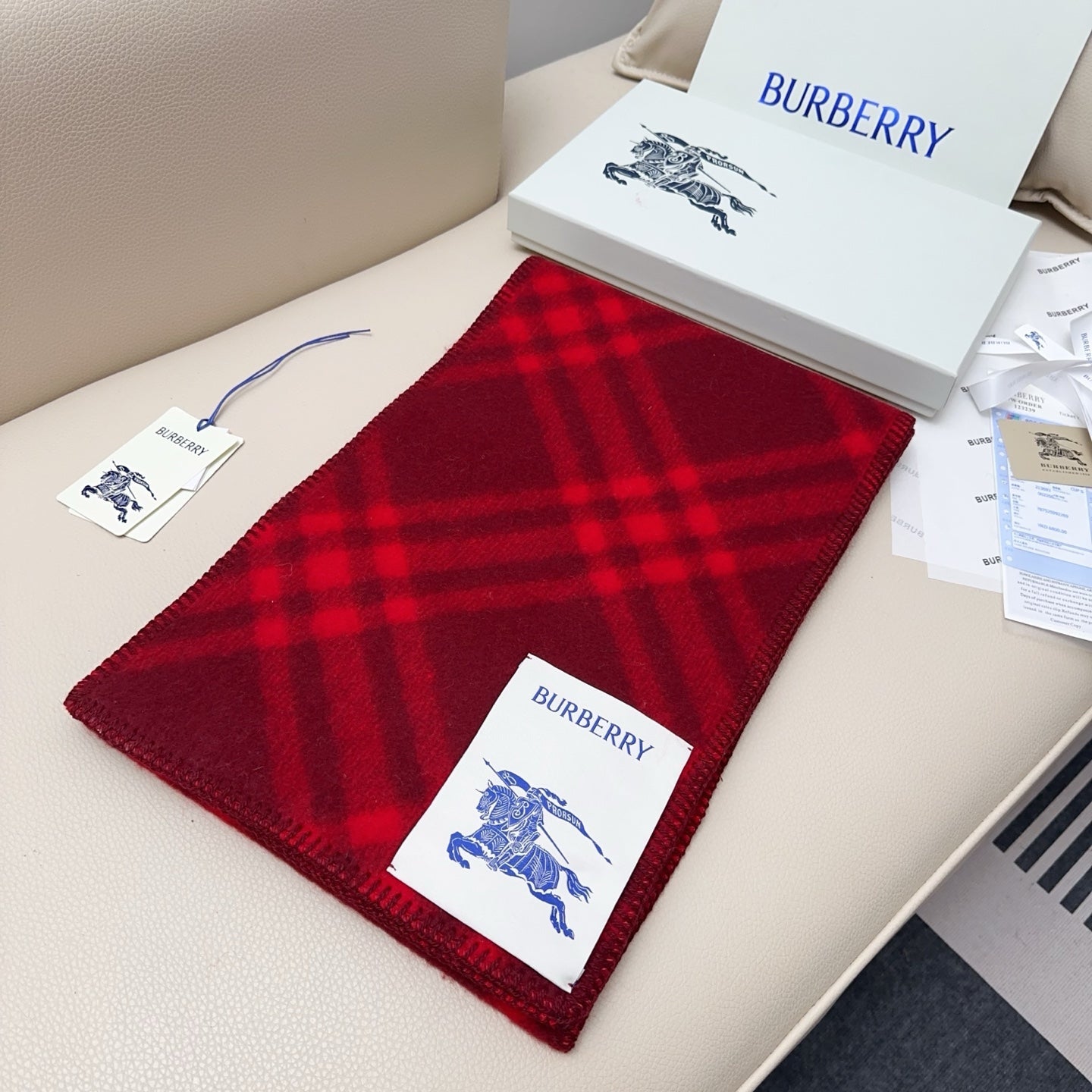 BBR Double-Sided Scarf 182CM Red Cashmere 293323