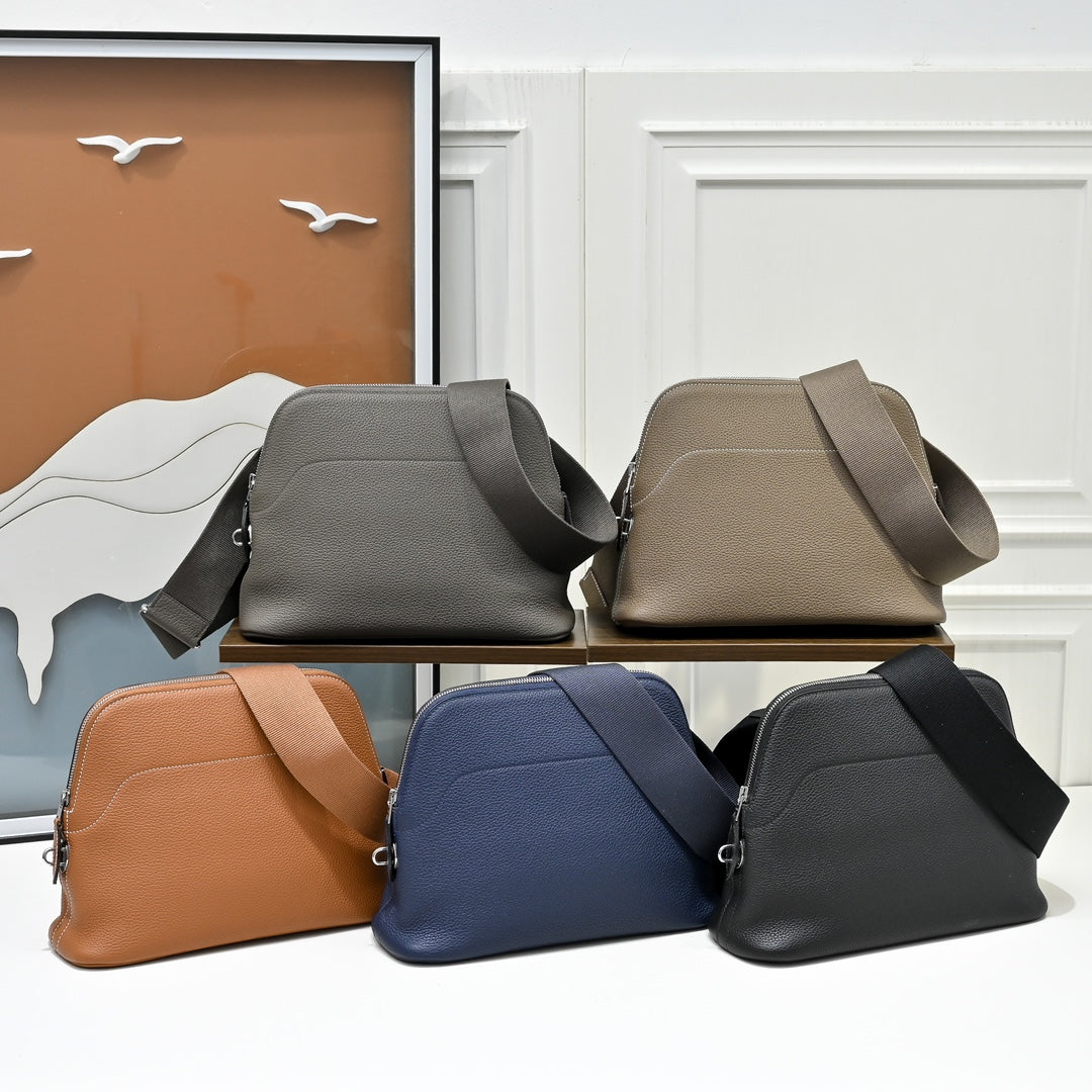 High-end Hermes 2026 Messenger Bowling Bag 26.5cm Togo Leather