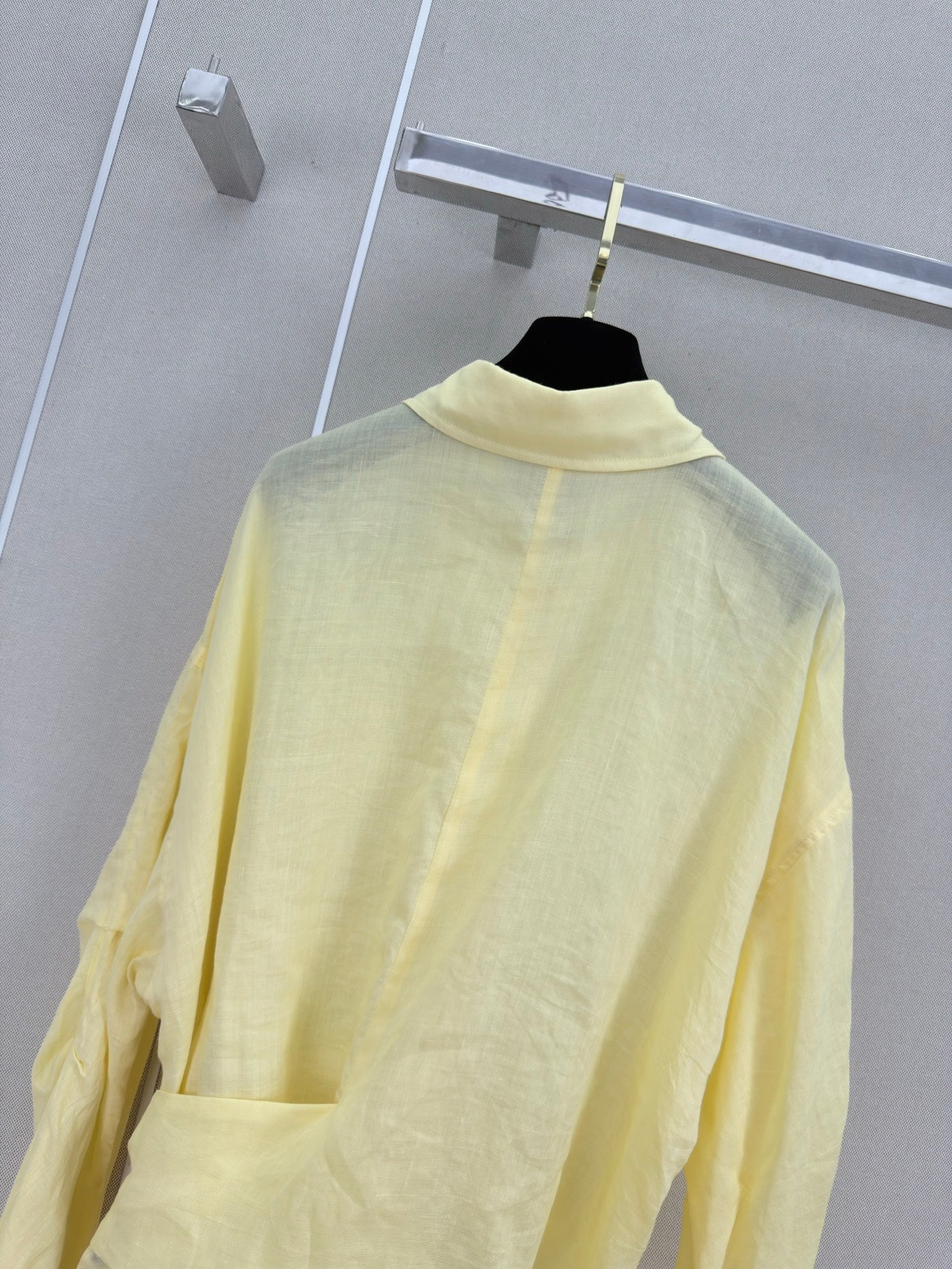 Chanel 2026 Collared Long-sleeved Shirt Yellow Cotton 358050