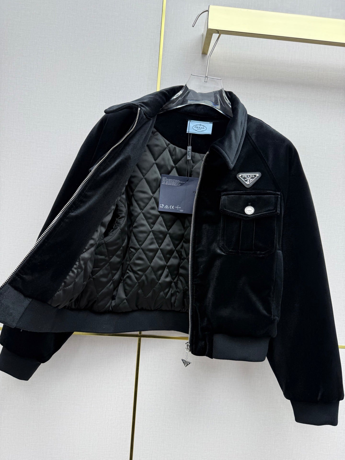 Prada 2025 Jacket Black Silk Velvet