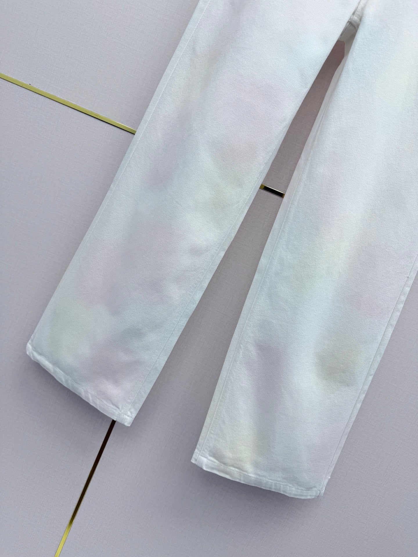 Chanel 2026 Straight Leg Jeans White Cotton 324269