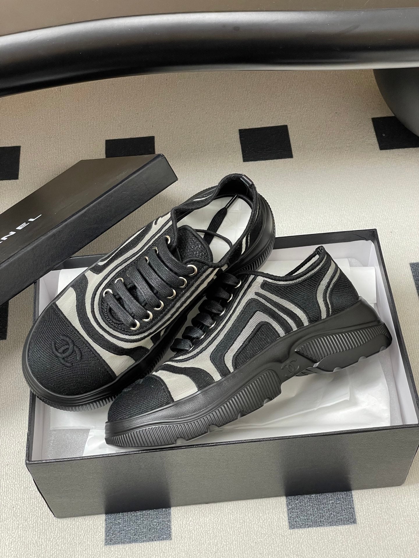 CC 26 Platform Sneaker Black Fabric Mesh 593350