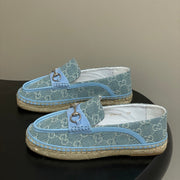 GG 26ss Slip-on Loafers Light Blue Denim 593494