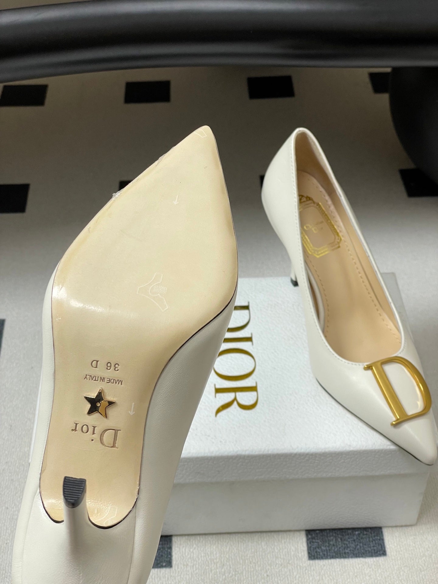 CD 26 High-Heeled 85 Pumps White Cowhide 593592