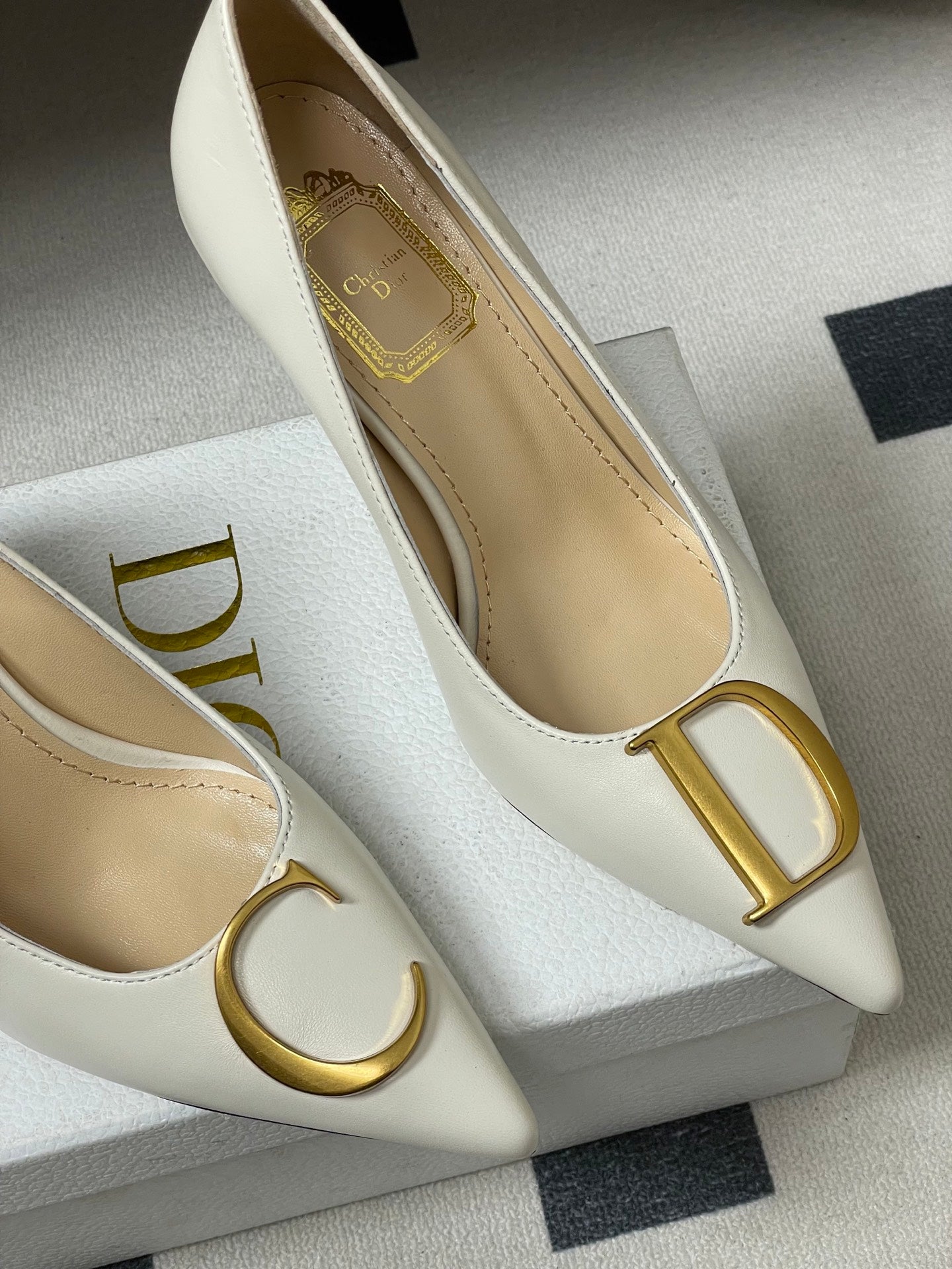 CD 26 High-Heeled 85 Pumps White Cowhide 593592