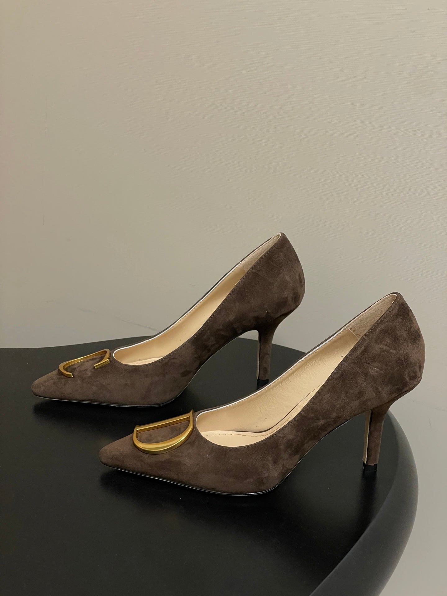 CD 26 High-Heeled 85 Pumps Dark Brown Suede 593594
