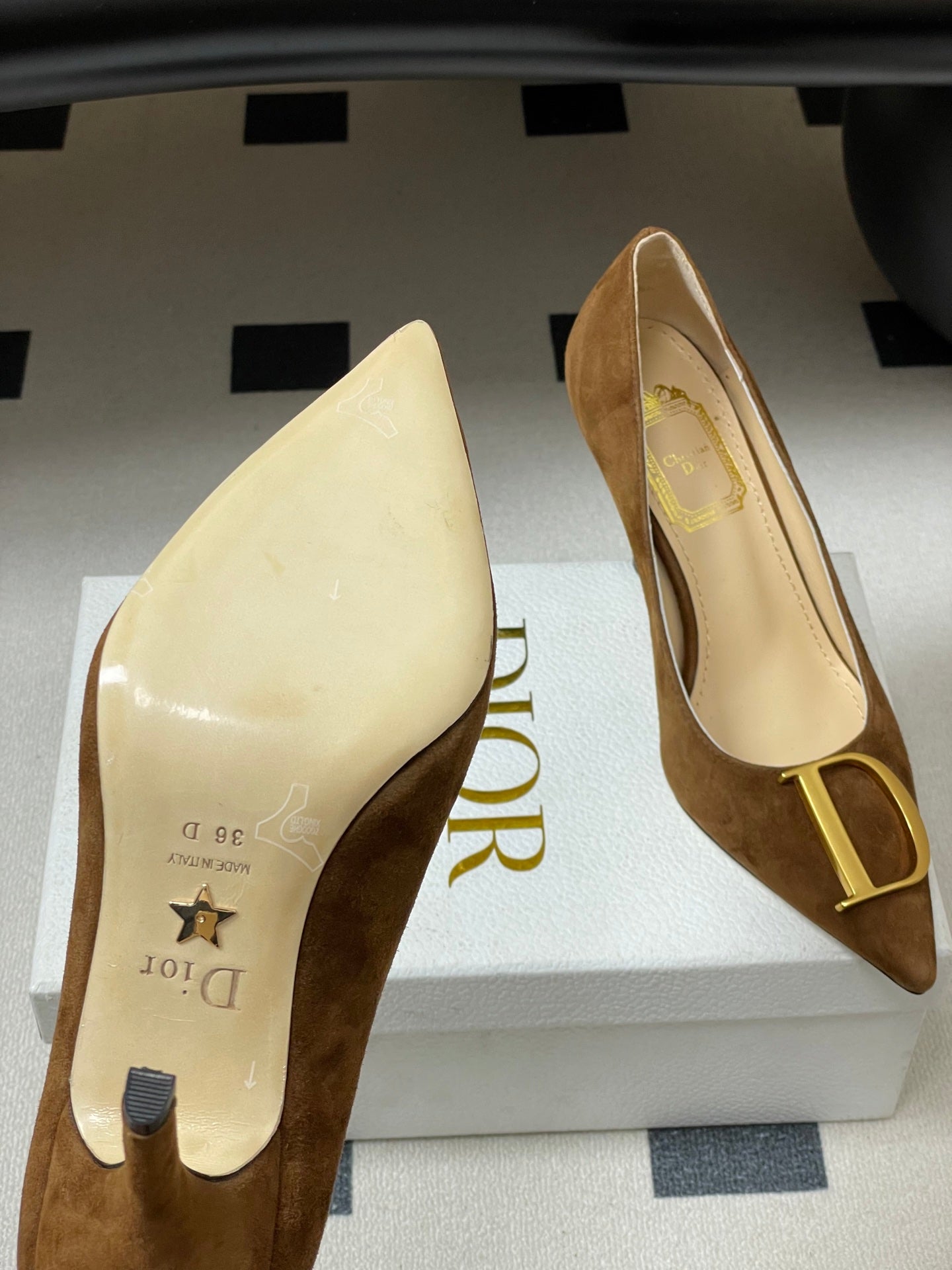 CD 26 High-Heeled 85 Pumps Brown Suede 593595