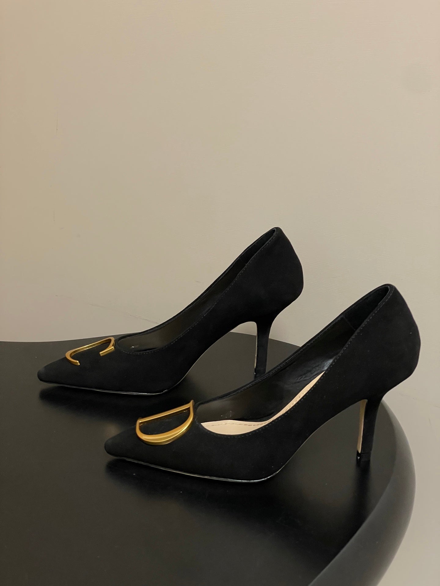 CD 26 High-Heeled 85 Pumps Black Suede 593596