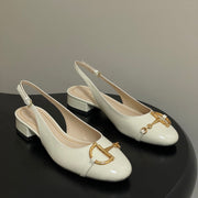 GG 26ss Big D Half HorseBit Mary Jane White Patent Leather 593505