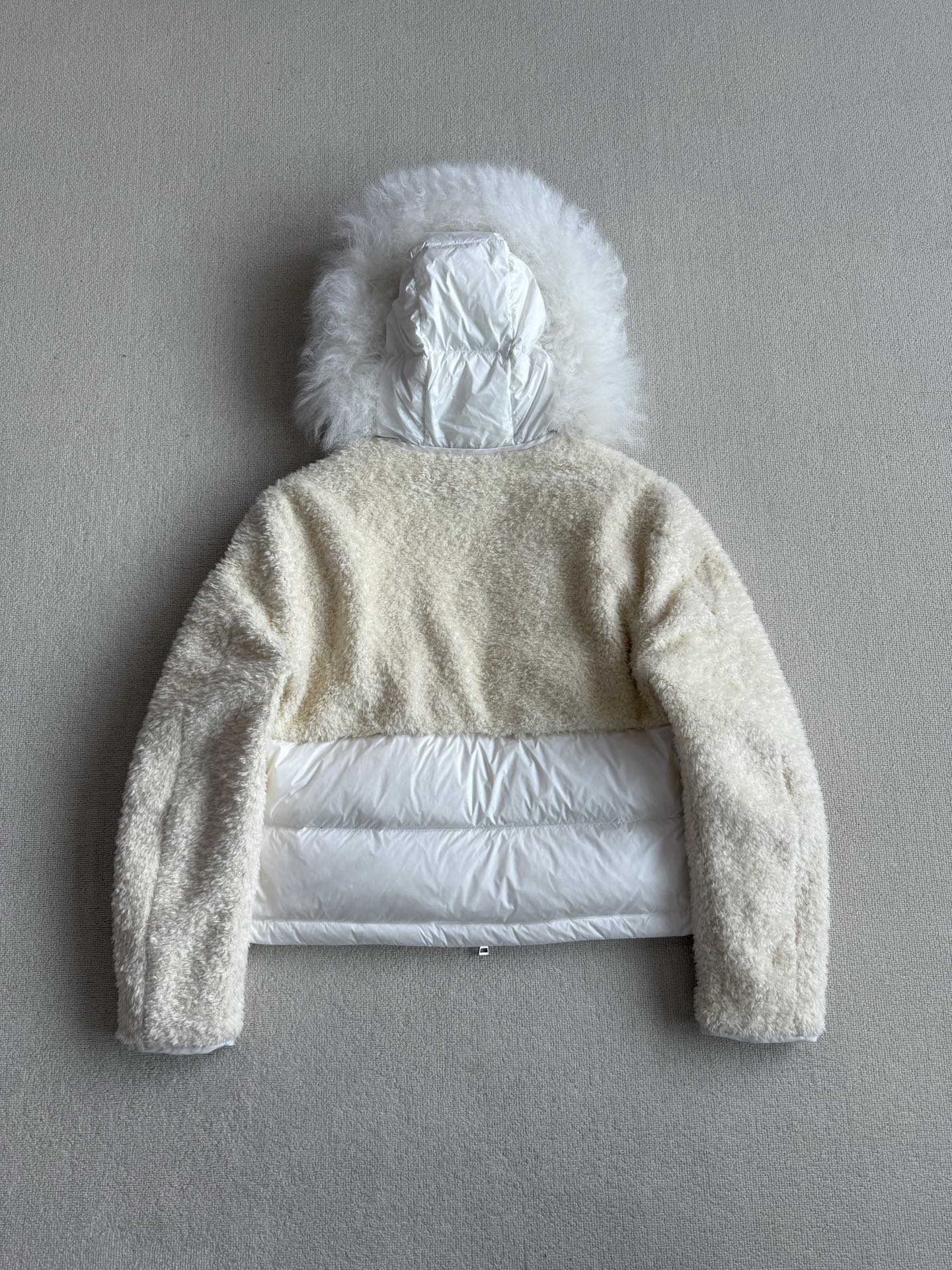 Moncler 2025 Marne Combo Puffer Jacket Cream White Wool Down