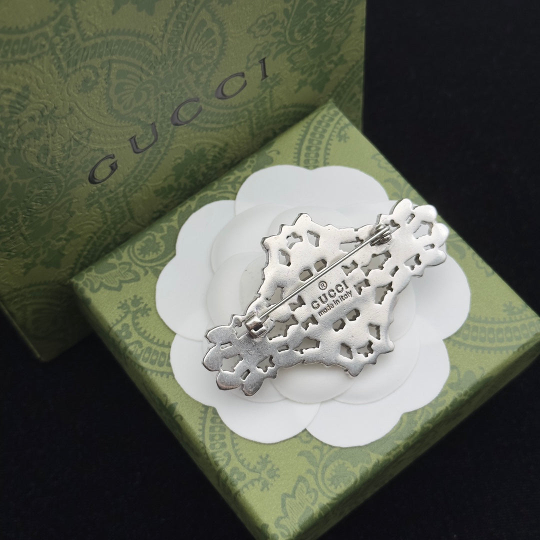 Gucci Brooch Silver 184045