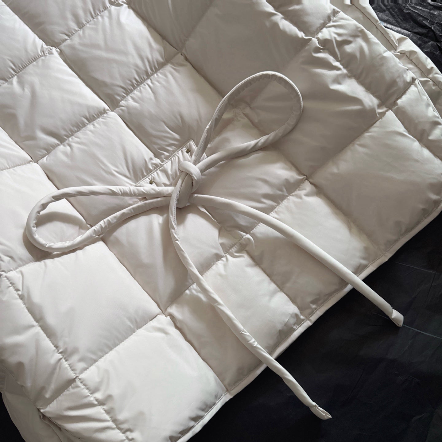 Moncler 2025 Caramagne Belted Short Jacket Cream Down Polyester