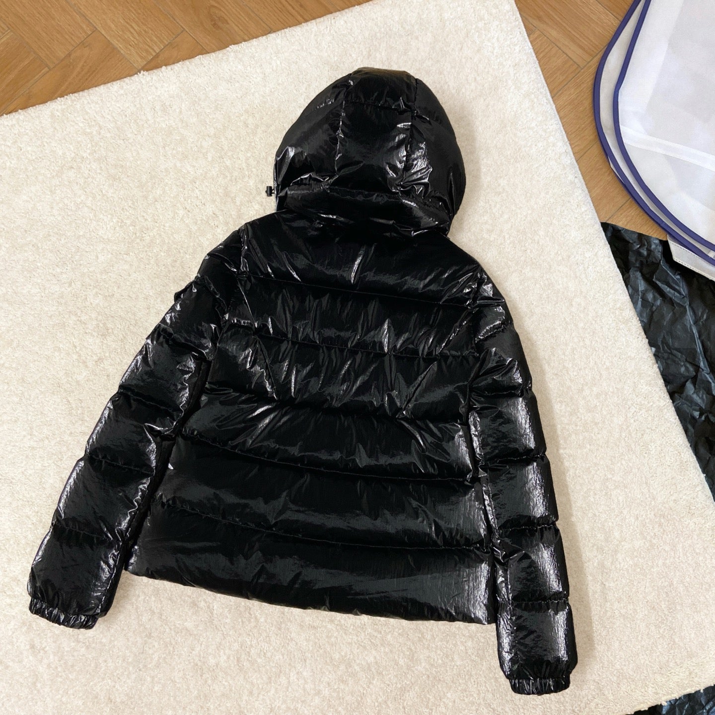Moncler 2025 Barre Black Swan Goose Jacket Black Down Nylon