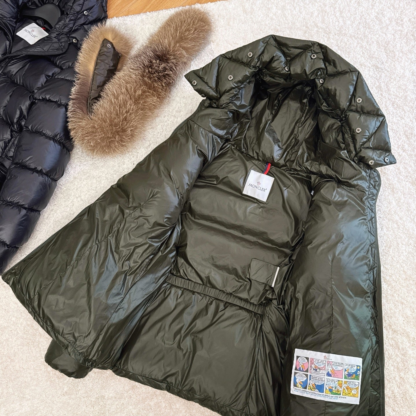 Moncler 25 Fur Collar Down Dark Green Jacket