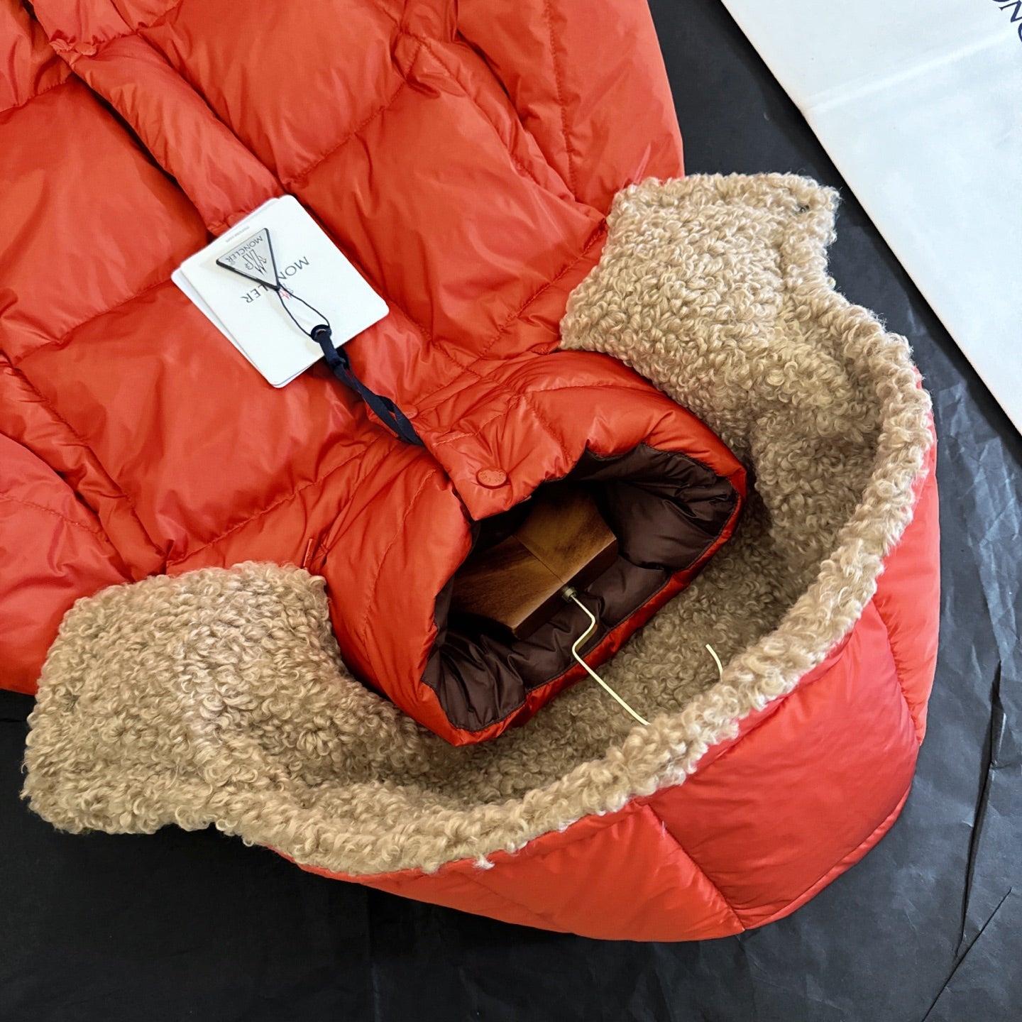 Moncler 2025 Castelnou Jacket Orange Beige Wool Down