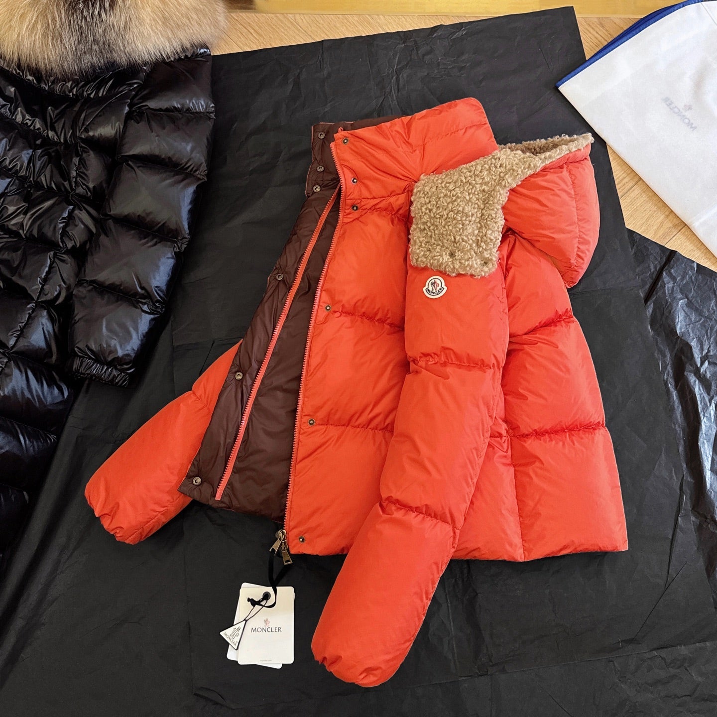 Moncler 2025 Castelnou Jacket Orange Beige Wool Down